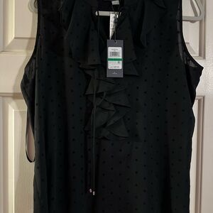 Tommy Hilfiger Black Ruffle Blouse